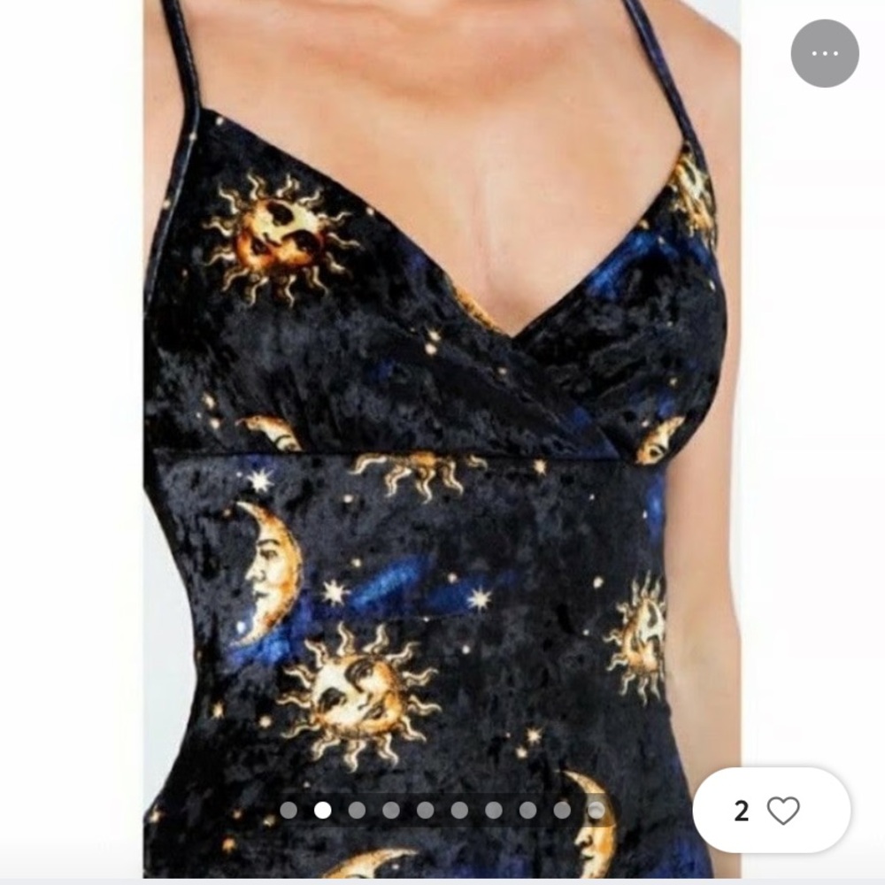 Sun & Moon Navy Velvet Bodycon Dress Size M